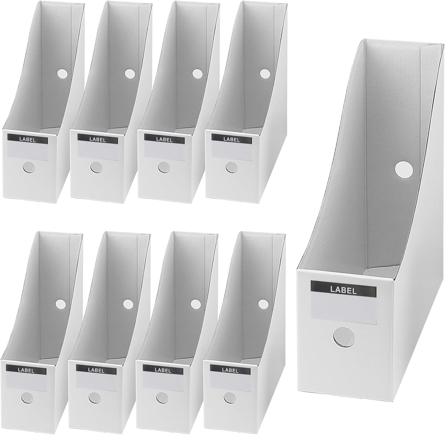 Munghok pack of 12 magazine holders kraft paper white magazine file