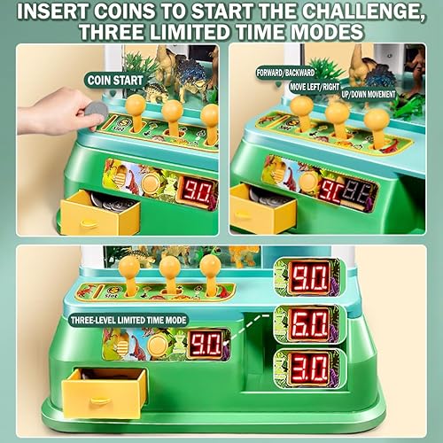 Miniatura 6 de Máquina de garras de dinosaurio, máquina de garras grande para niños, juegos de juguetes de dinosaurio para niños de 3-5 5 a 7, 3, 4, 5, 6, 7, 8