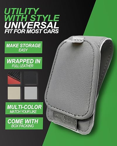 Miniatura 8 de Teoenix Soporte para lentes de sol para automóvil, paquete de 2 soportes para lentes de sol de automóvil, clip magnético de cuero para lentes de