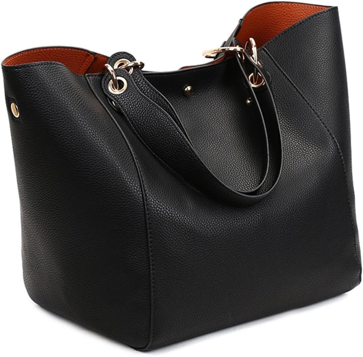 PU Leather Waterproof Handbag | Women's Large Tote for Work & Shopping, Stylish Top Handle Shoulder Bag(Gold)