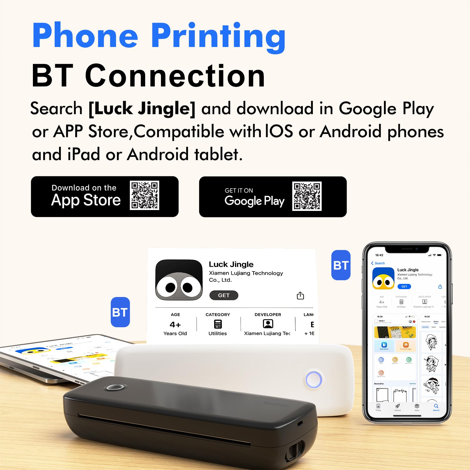 Stampante a trasferimento termico portatile A4 Wireless USB Connect with Mobile Compute US Letter per ufficio scuola Viene fornito con 3 rotoli di carta termica compatibile con Windows (bianco)