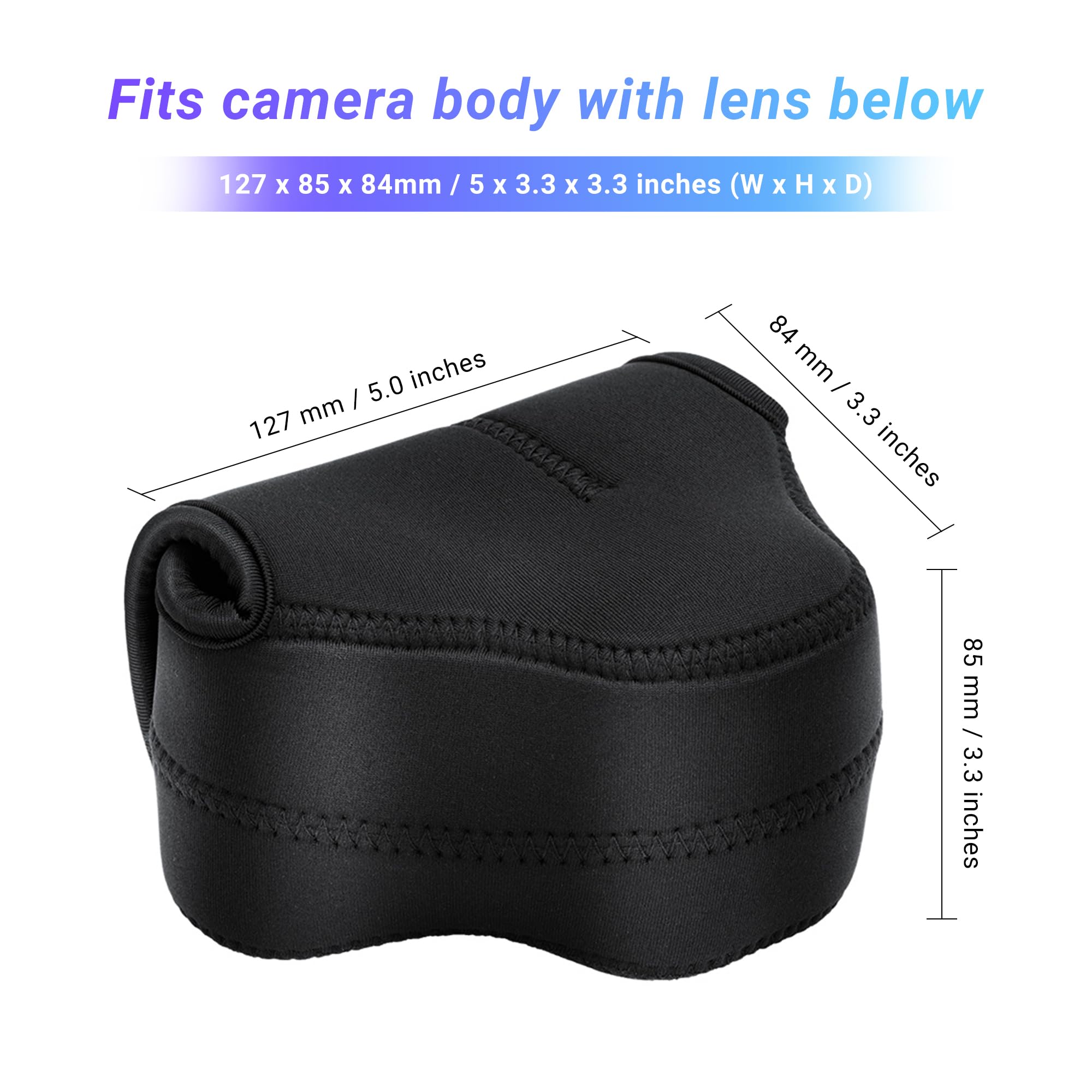 Custodia Obiettivo JJC Deluxe 75x100 Mm Con Cinturino &ndash; Impermeabile, Imbottita Per Canon Nikon Sony
