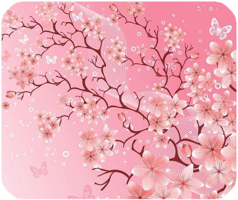 JURU Mousepad Japanese Sakura Flowers Rectangle Classical Mouse Pad Desk Mat 9.84" x 7.87"