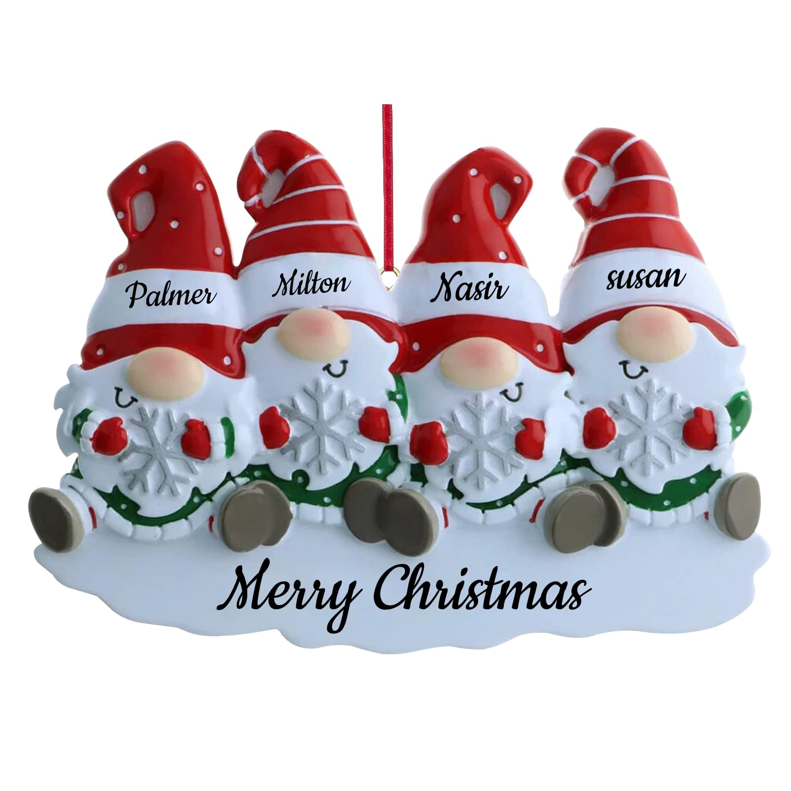2024 Adornos navideños Personalizados Familia de 4, Nombre Personalizado Adorno de Resina para decoración de árbol de Navidad decoración de Vacaciones Regalos creativos