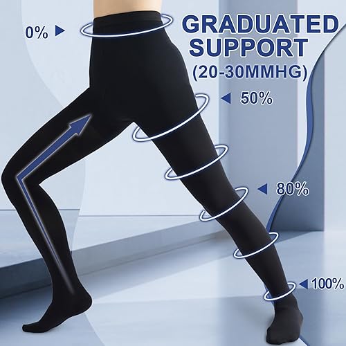 Miniatura 9 de Beister Pantimedias de compresión médica para mujeres y hombres, opaco con puntera cerrada de 20-30 mmHg, soporte graduado apretado, leggings de