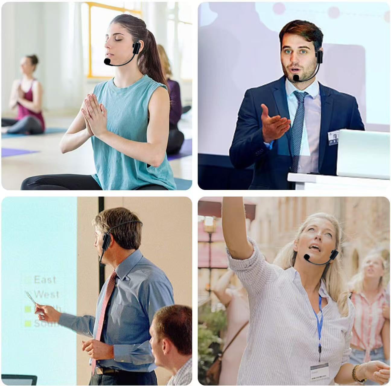 Head Microphone Wireless, Head Sets with Microphones, Bluetooth Headset Mic Ideal for Speakers PA System Voice Amplifier Wireless Microphone for Teacher, Tour Guides, Fitness Instructor - Image 2