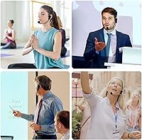 Vista 2 de Micrófono de cabeza inalámbrico, juegos de cabeza con micrófonos, micrófono de auriculares Bluetooth, ideal para altavoces, sistema PA, amplificador