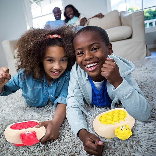 Miniatura 5 de Hdcaravan Juego de mano con luz para reventar, juego de empuje de velocidad rápida para niños de 3 a 12 años, versión oso, juguete para ansiedad