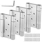 HOIGON 2 Pairs 4 Inch Double Action Spring Door Hinges, Heavy Duty Ball Bearing Self Closing Stainless Steel Double Action Spring Hinges with Screws and Adjusting Pin for Cafes, Bars, Saloons