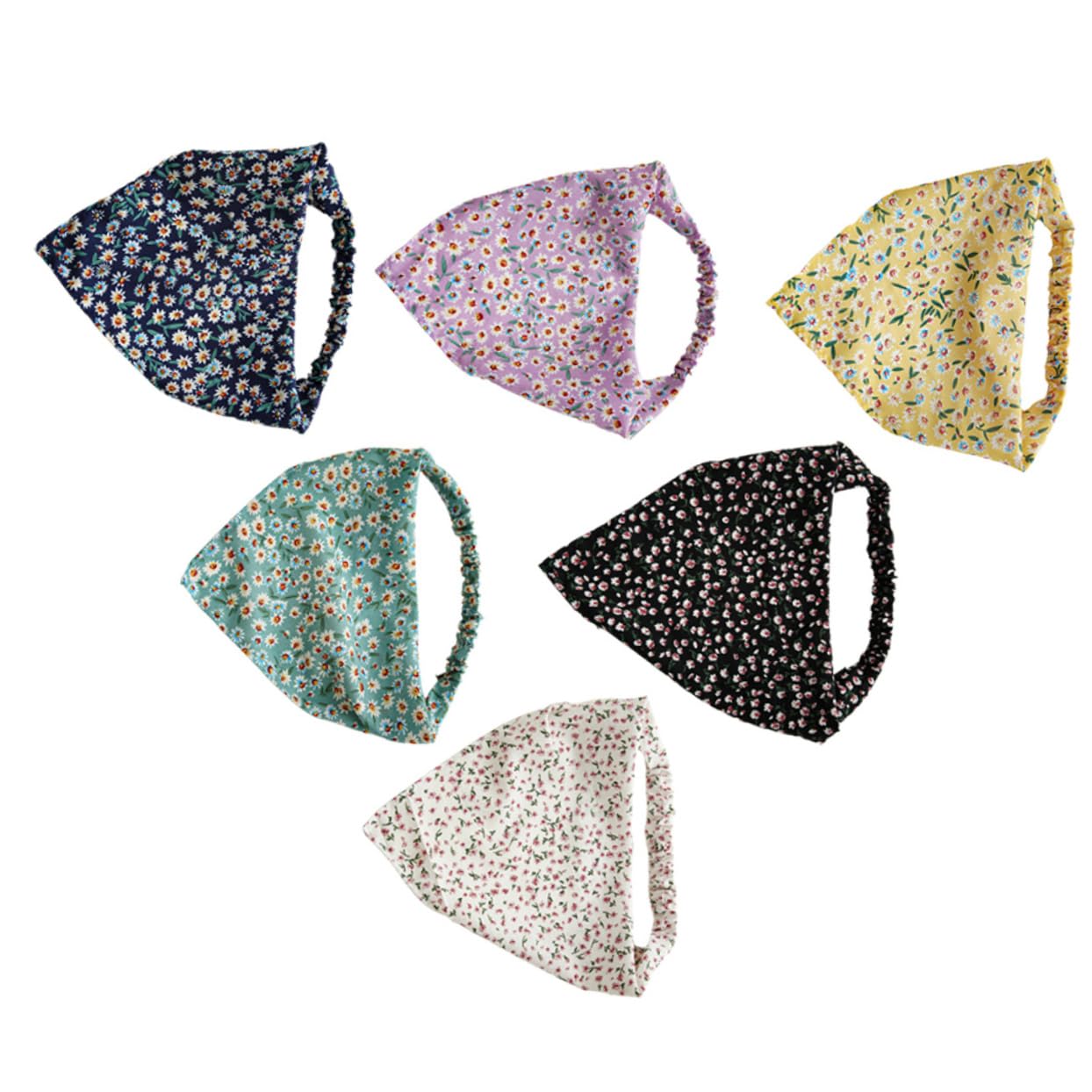 MAGICLULU 4 Sets Elegantes Turban-stirnband Mit Blumenmuster Für Damen Haarbandana Für Teenager Und Erwachsene 6 Stück X 4
