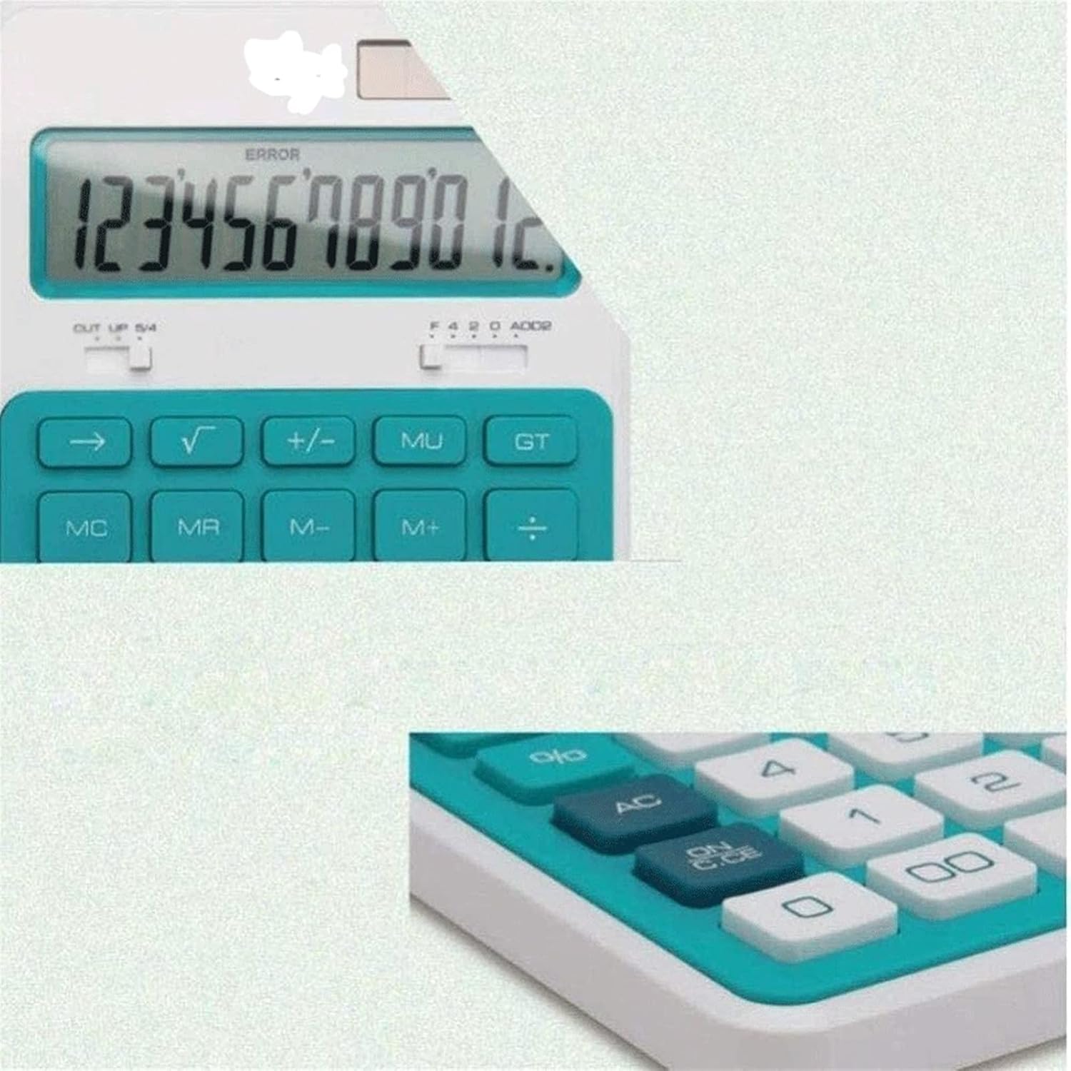 Multi-Function Office Electronics Calculator Desktop Calculator Adjustable Viewing Angle 12-Bit Large Screen Display Durable Plastic Button Office Finance Clear Numbers Big Sensitive Button (Green)