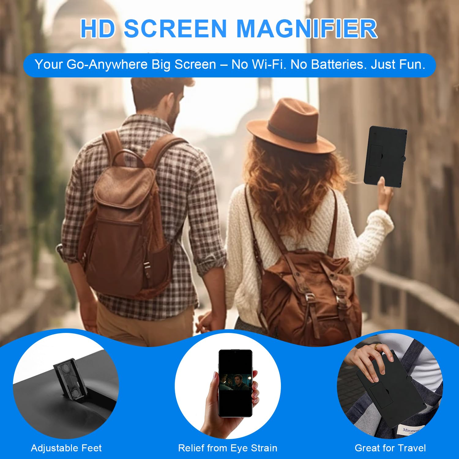 Pantalla de lupa para teléfono, pantalla móvil HD de 12 pulgadas, ampliadora para películas, vídeos, juegos, transparente, ligero, plegable, compatible con todos los teléfonos inteligentes (negro)