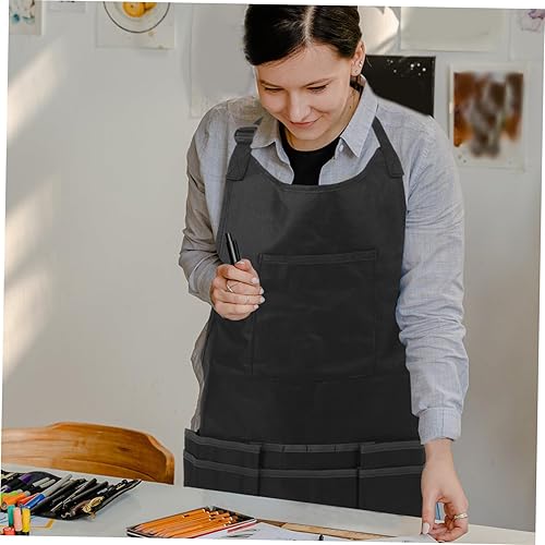 Miniatura 9 de Unomor Adjustable Art Apron for Artists Protective Painting Tool Storage Apron in Black Size S Waterproof and Chemical Resistant for Creative
