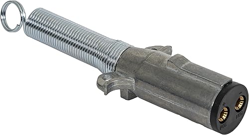 Miniatura 6 de Buyers Products - Conector de remolque de zinc fundido a presión de 2 vías, lado del remolque, pasadores horizontales con resorte, TC2002, PLATA