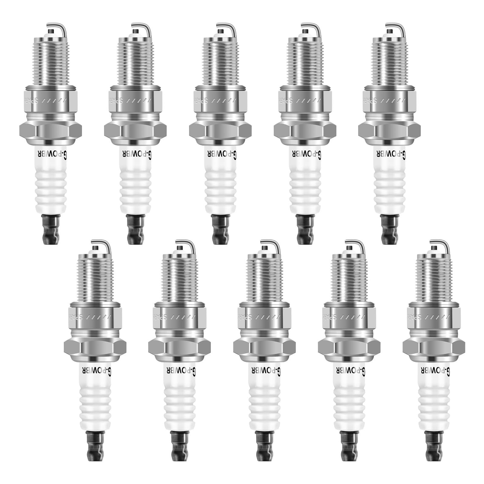 10 Pack 7788 BPR9ES Spark Plugs Compatible with Polaris for Touring 600/700 for Rush 600/800/850, for XC/XP 600/700/800, for SKS 700/800, for SwitchBack 600/700/800