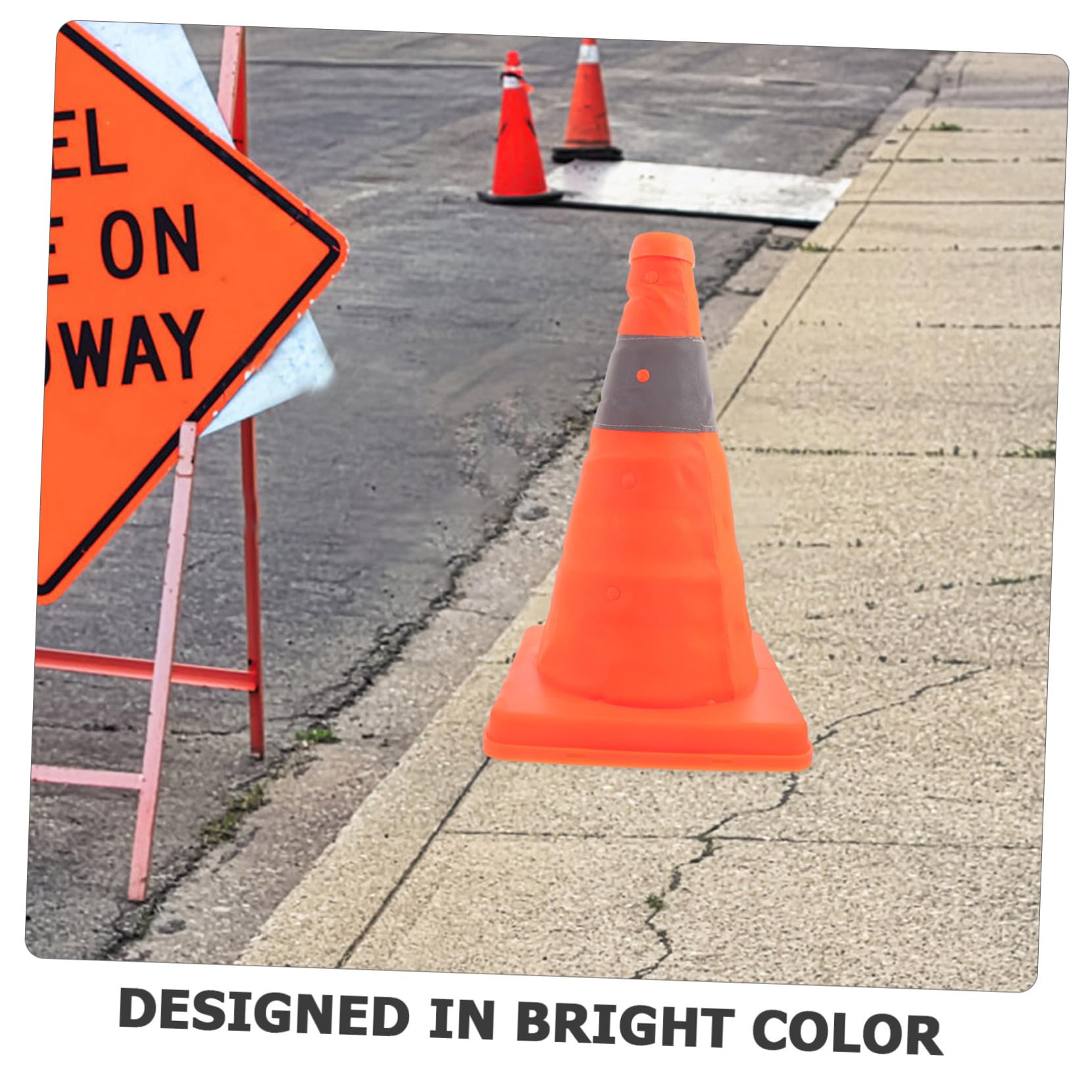 Cône de Signalisation Pliable Réfléchissant en Plastique 2 Pièces | Portable, Résistant aux Déchirures, pour Dépanneuses et Utilitaires, Lot de Deux, Usage Routier