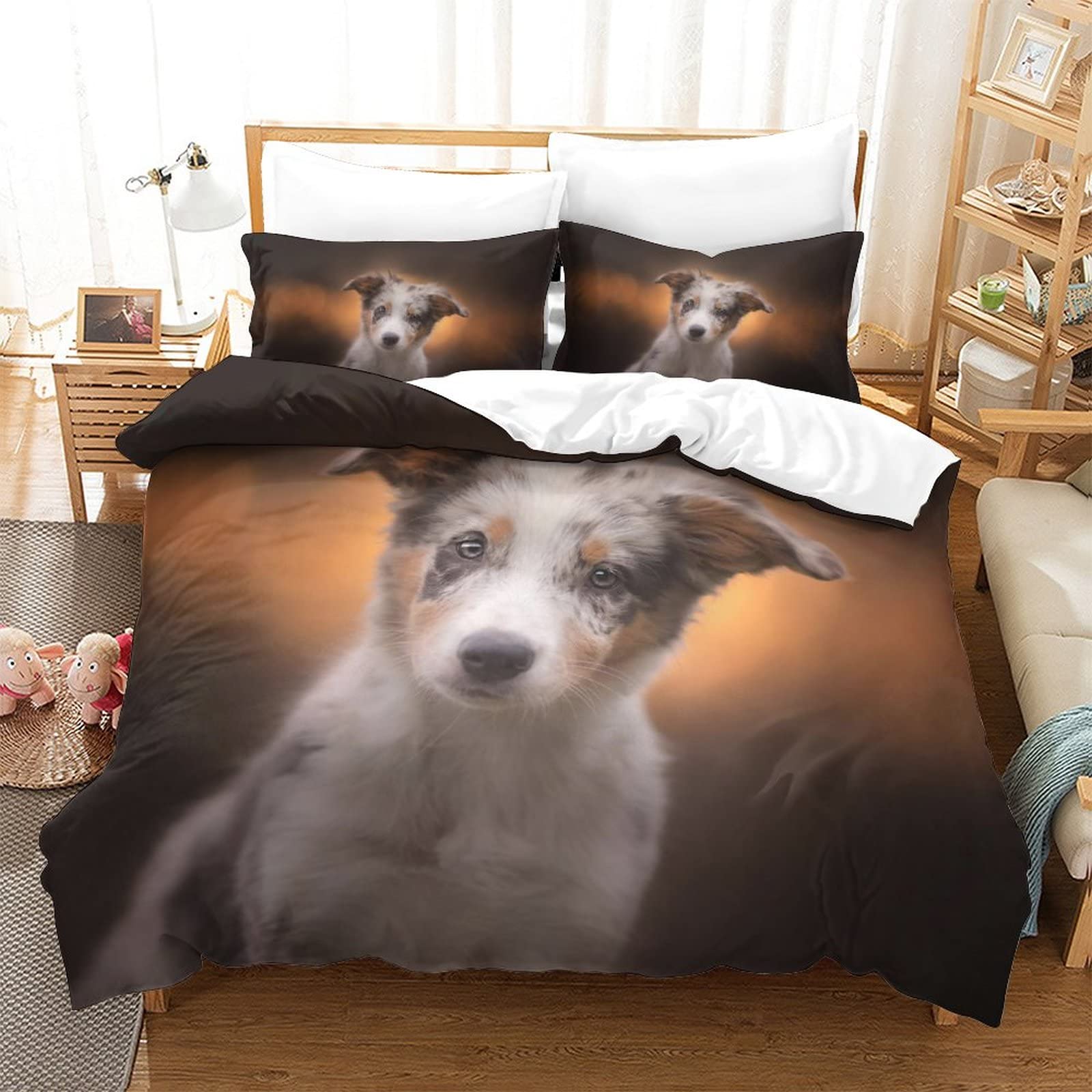 Housse de couette Berger Australien en 220x240cm : l'idée cadeau parure de lit 3 pièces