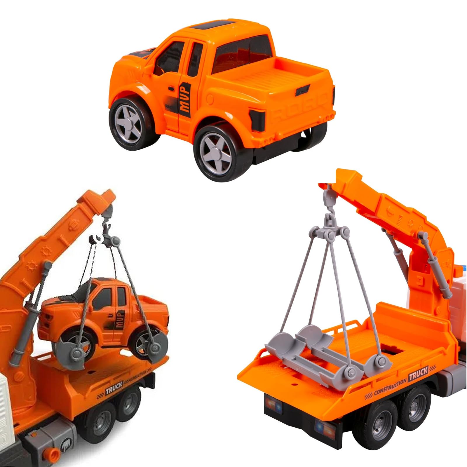 Scala 1:16 Carro Attrezzi Giocattolo,Grande Camion giocattolo,Carroattrezzi,Camion di Salvataggio,veicolo di Recupero con Luci e Suoni Funzione camion Giocattolo Regalo per Bambini 3 4Anni