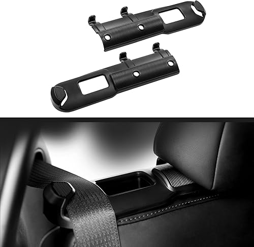 Paquete de 2 soportes guía para cinturón de seguridad de asiento trasero compatibles con Tesla Modelo Y 2021-2024, guía de cinturón de seguridad ABS