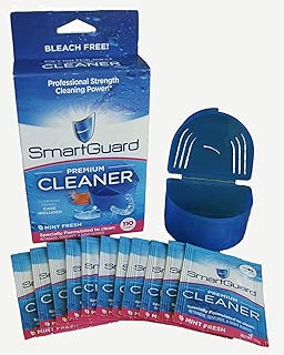 SmartGuard Premium Cleaner Crystals & Cleaning Case -(110 Cleanings)- Removes Stain, Plaque, Bad Odor from Invisalign, Clear Braces, Dentures, Night Guards, Mouth Guard, Retainers. - coolthings.us