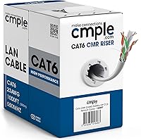 Vista 11 de Cmple - Cable Cat6 1000 pies a granel, cable Ethernet LAN Cat 6, cable de red UTP 23AWG CMR Riser 10Gbps 550 MHz, caja dispensadora de 1000 pies
