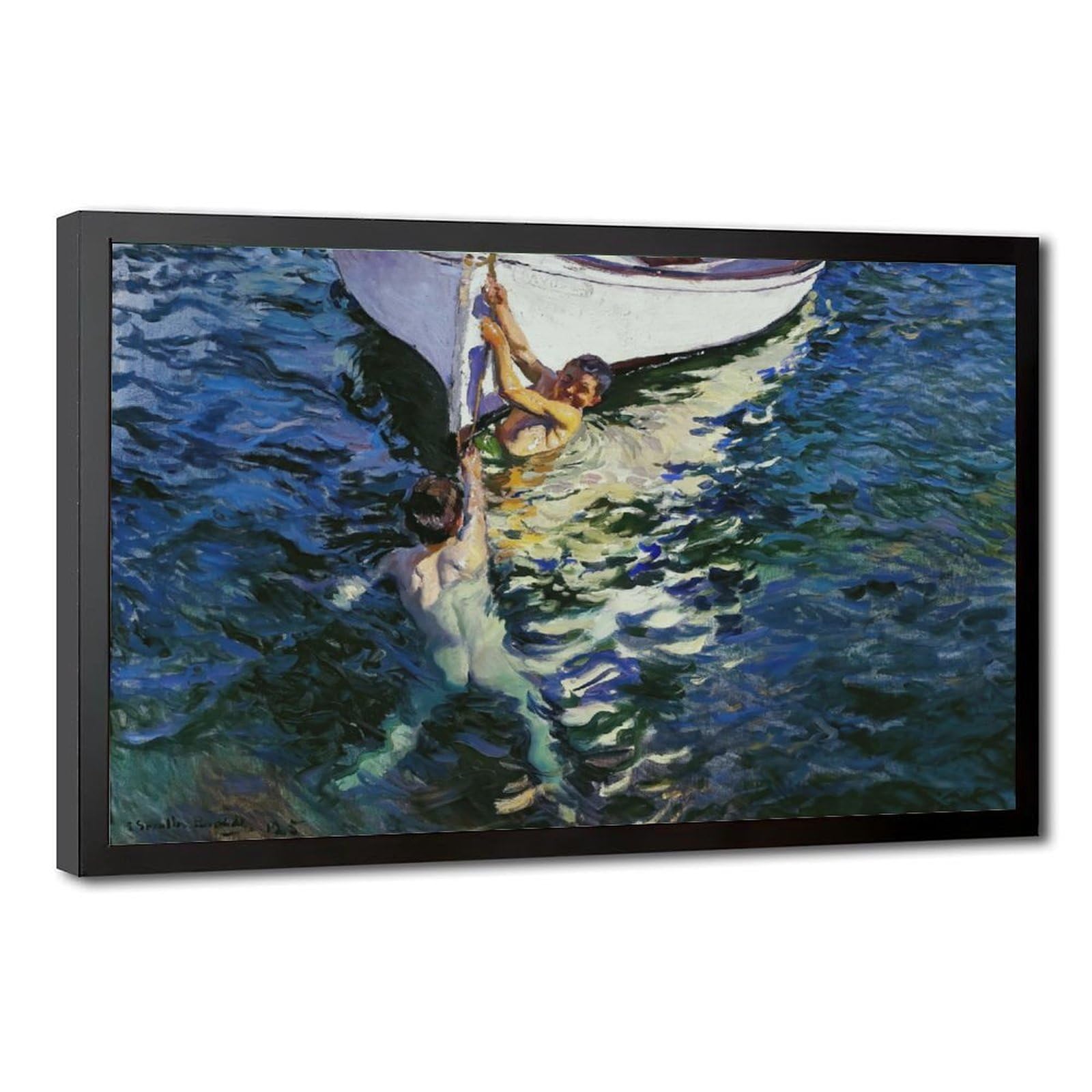 Toile Joaquin Sorolla bateau blanc cadre suspendre décoration murale - 8