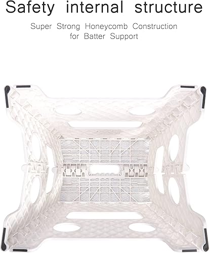 Miniatura 16 de ACKO Paquete de 2 taburetes plegables – Taburete plegable de alta calidad de 11 pulgadas de altura para niños y adultos, taburete de plástico para