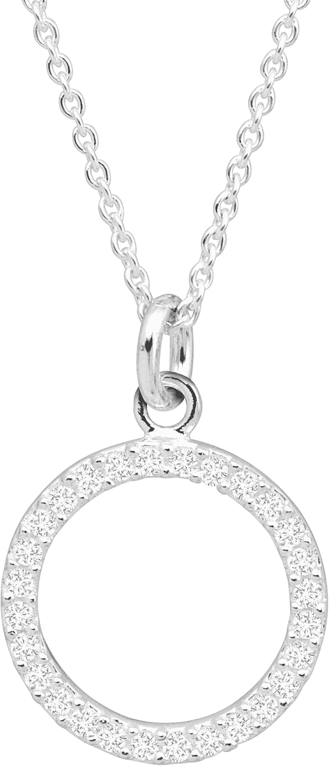 Silpada 'Brillante' Cubic Zirconia Open Circle Pendant in Sterling Silver, 18" + 2"