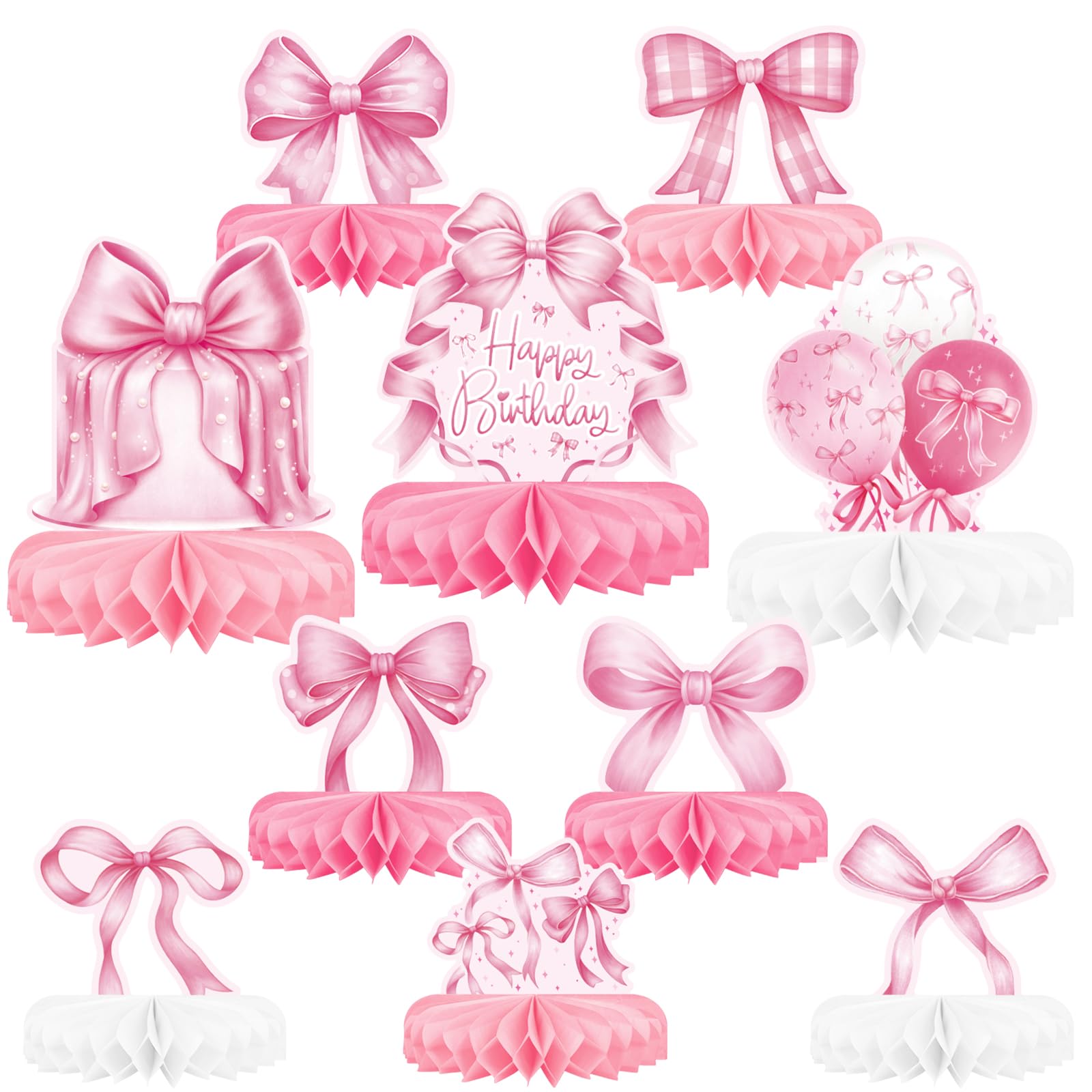 Happy Birthday Decorations - Honeycomb Centerpiece Set -9