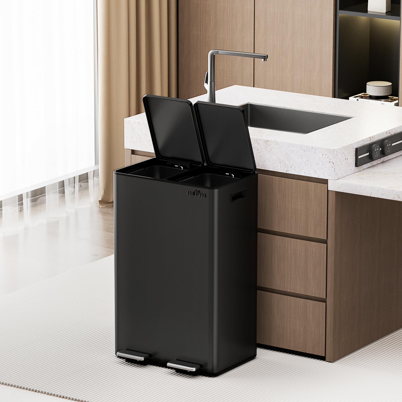 Amazon｜mVm ゴミ箱 60L 横型 2分別 2×30L ダストボックス