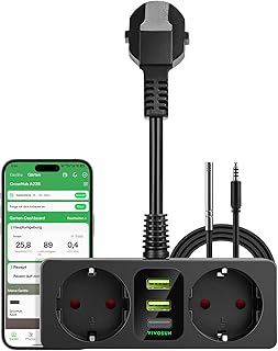 VIVOSUN GrowHub A22 Steckdose Controller mit Temperatur- und Feuchtigkeitssensor, Smart WiFi Umwelt-Controller, Smart Plug Thermostat 15A 3600W, kompatibel mit VIVOSUN App für Growzelt