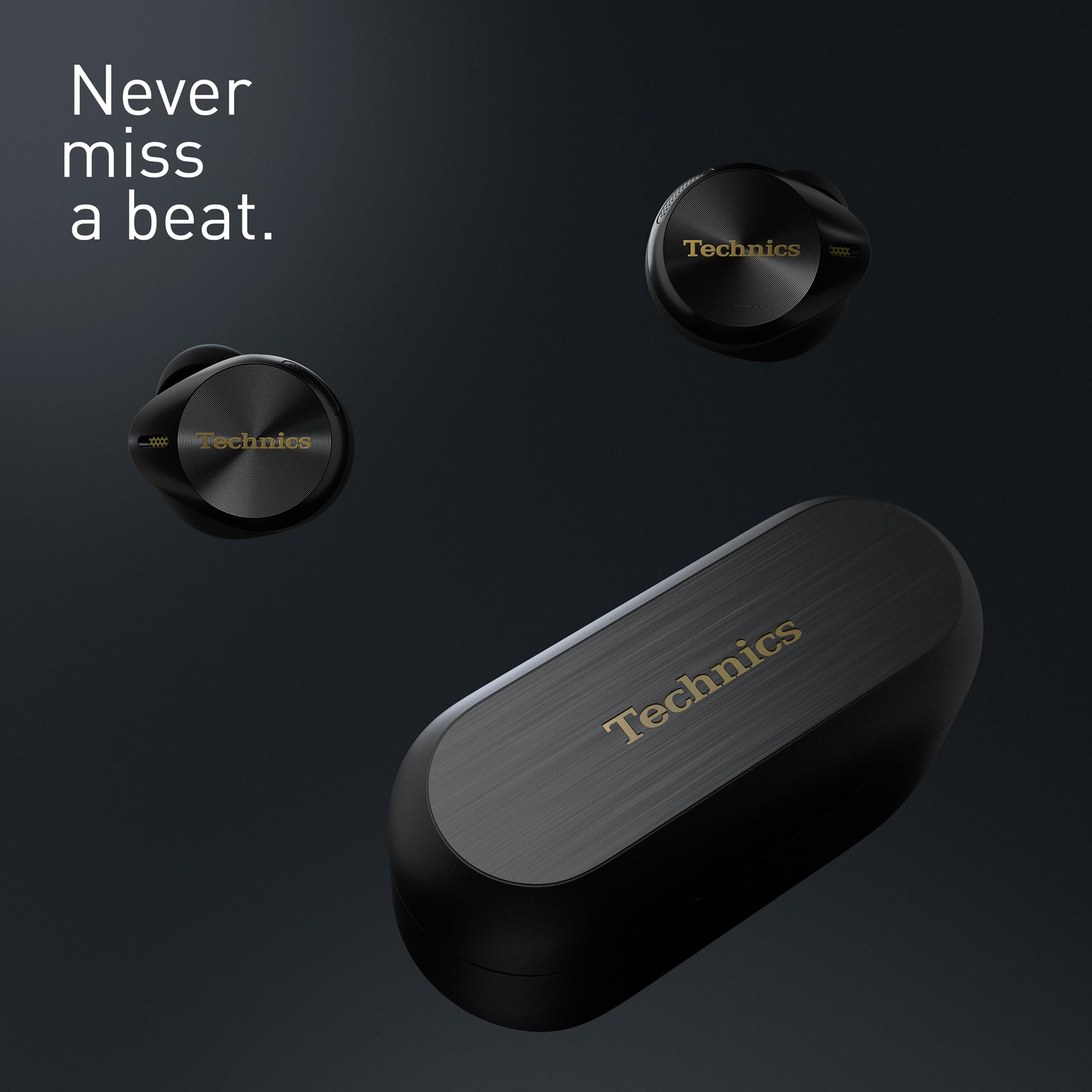 Technics EAH-AZ80E-K Auricolari Wireless con Noise Cancelling, Bluetooth Multipoint 3 Dispositivi, Confortevoli Auricolari In-Ear, Ricarica Senza Fili, Nero