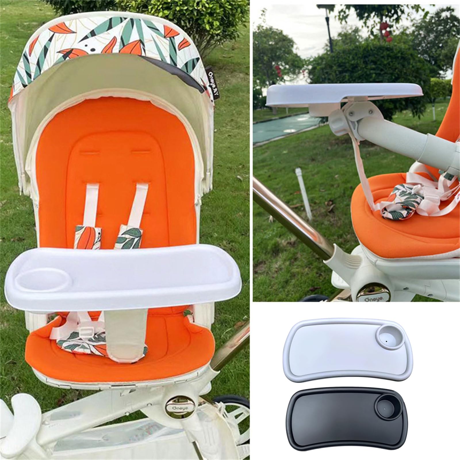 Assiette Table Dîner Poussette Bébé 2 en 1 pour L'attachement Universel Receveur Plateau Collation Porte-gobelet Poussette Nourrisson d'enfant en Bas Âge