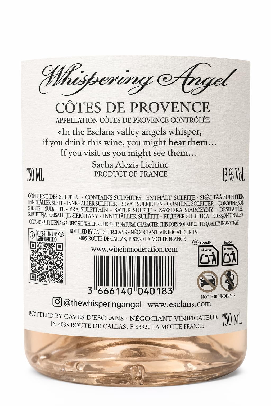 Chateau d'Esclans Whispering Angel, Vino Rosado, 75 cl -750 ml