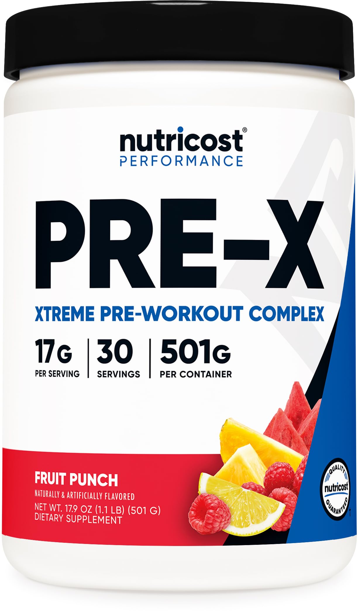 Nutricost Pre-X Xtreme Pre-Workout Complex Powder, Fruit Punch, 30 Servings, Vegetarian, Non-GMO and Gluten Free