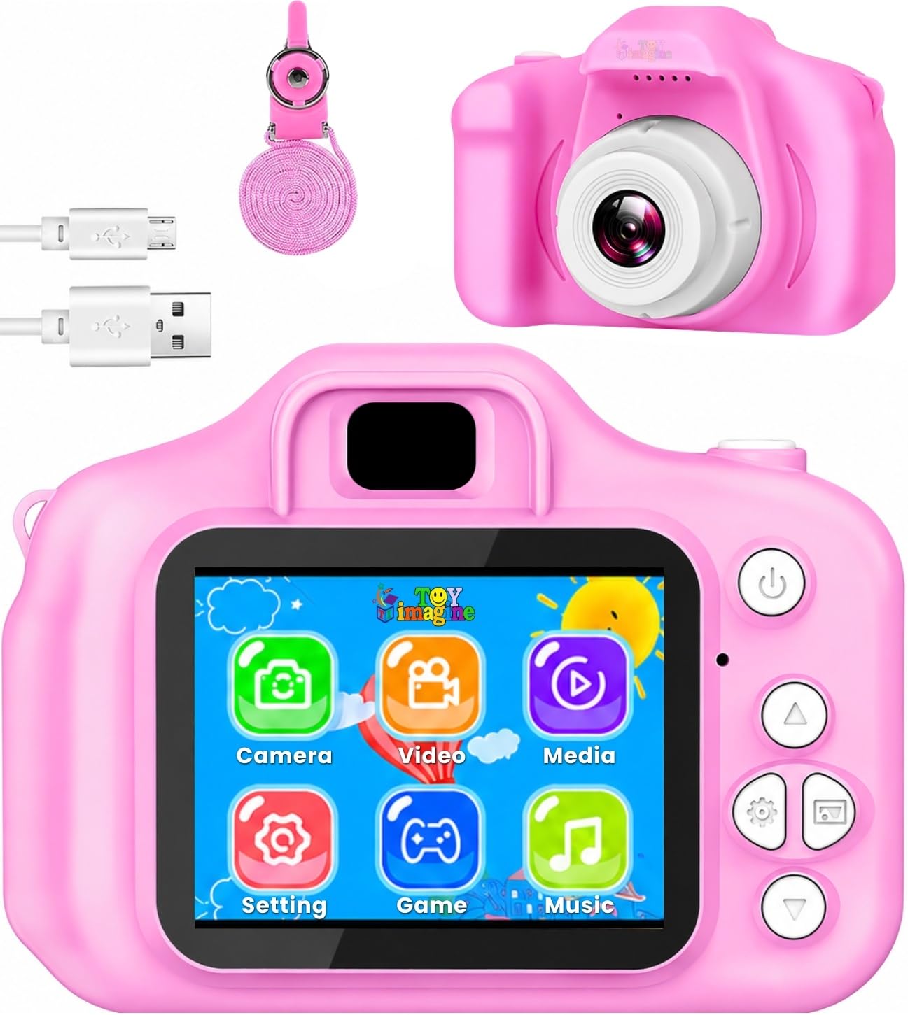 Toy Imagine Kids Digital Camera - 1080P Video, 1200W Photo, 2 Inch IPS Screen, Rechargeable with USB, Portable Fun Camera for Children with Games & Multi-Function - Ideal Birthday Gift for Kids-image-21