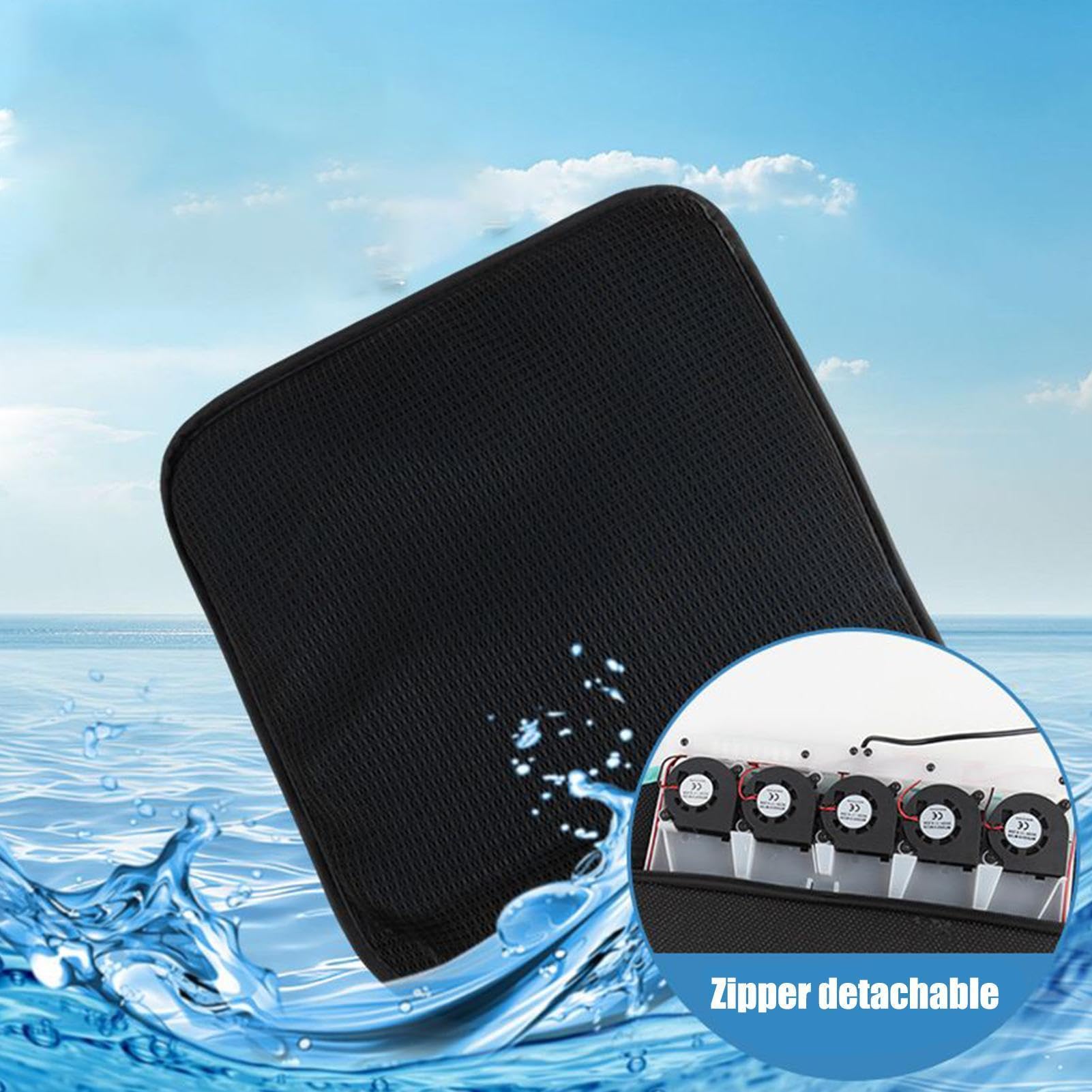 Genérico de Asiento de Coche Refrescante Cojín de Asiento Refrescante | Base Ergonómica Transpirable con Ajuste de Flujo de Aire de 3 Velocidades para Vehículo, Camión, Silla de Ruedas y Mayores
