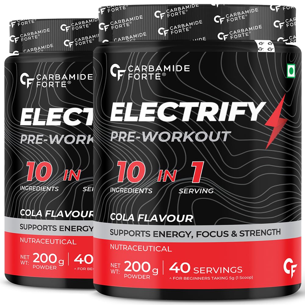 Carbamide Forte Pre Workout Powder | Pre Workout Supplement for Men and Women | Preworkout Supplement with Taurine & Creatine Monohydrate for Energy, Focus & Strength | Cola Flavour – 40 Servings - 200g-image-36