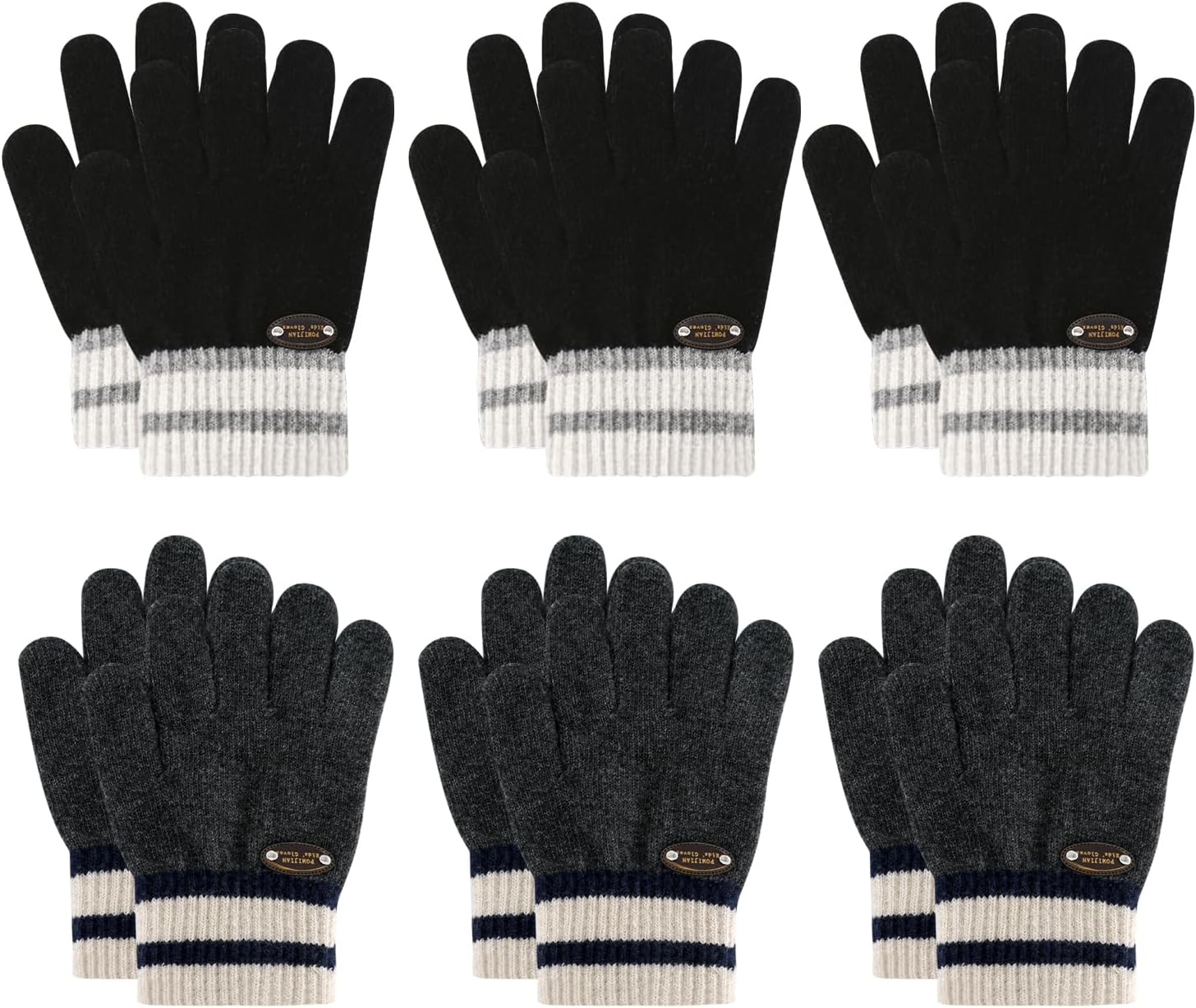 Kids Knit Gloves Boys Winter Warm Gloves Girl Stretchy Soft Glove Toddler Full Finger Mittens for Children