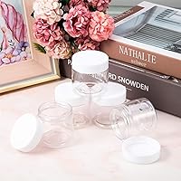 Vista 147 de 6 Pack 6oz Plastic Jars Containers with Lids Wide-mouth Refillable Leakproof Reusable Round Empty Jars for Travel Cosmetic Dry Food Spice Candy Clear