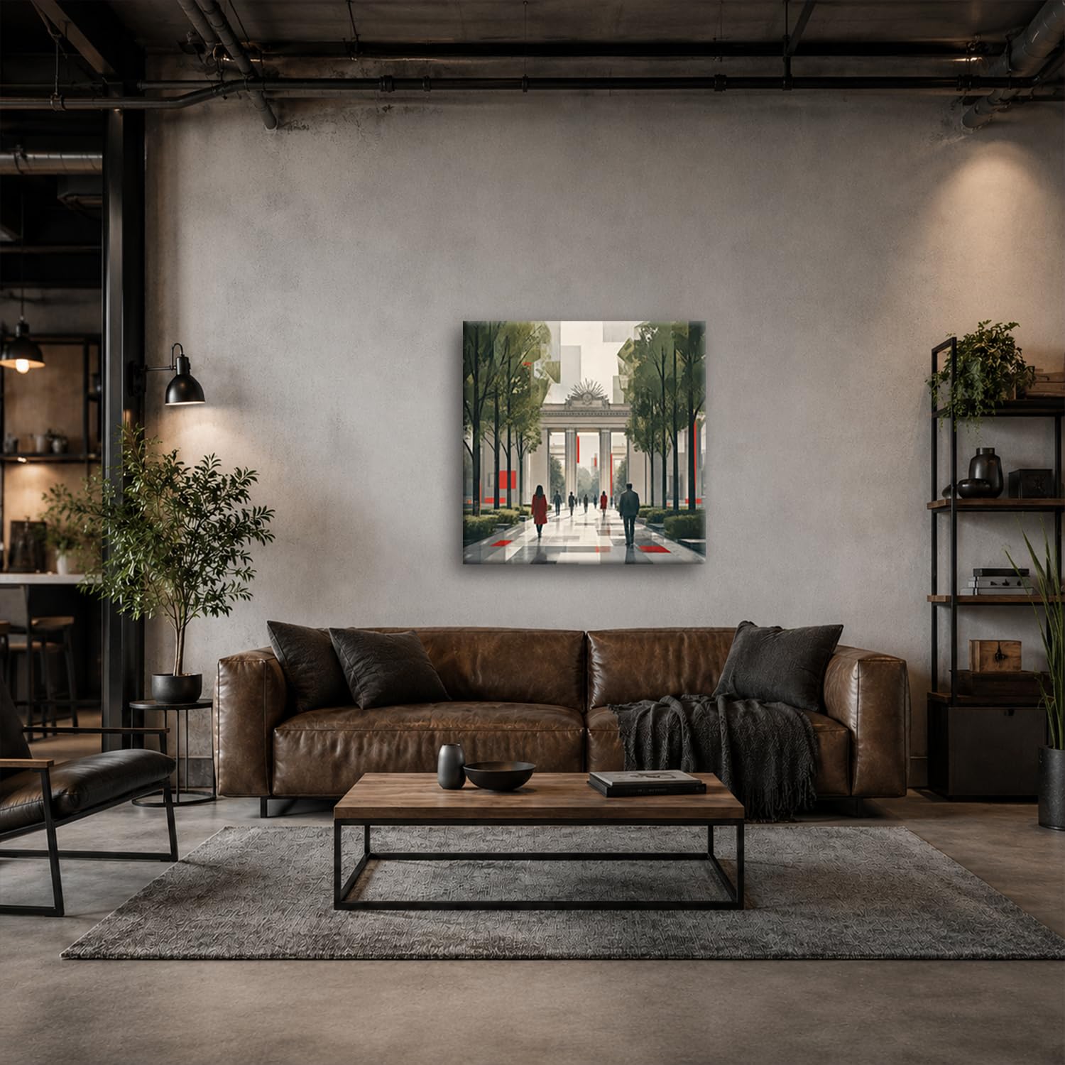 deyoli Obraz na płótnie Ludzie przed monumentalnym łukiem 70 x 70 cm