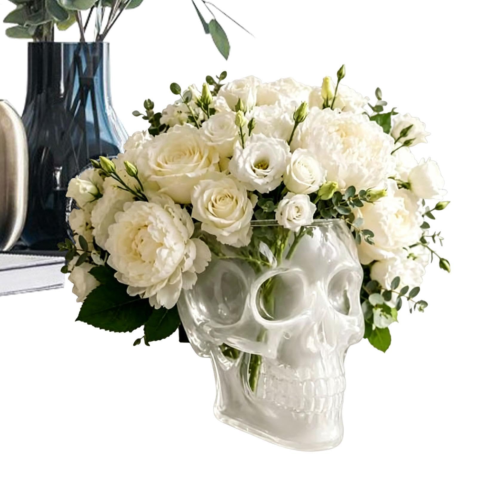Vase à fleurs gothique en forme de crâne pour décoration intérieure