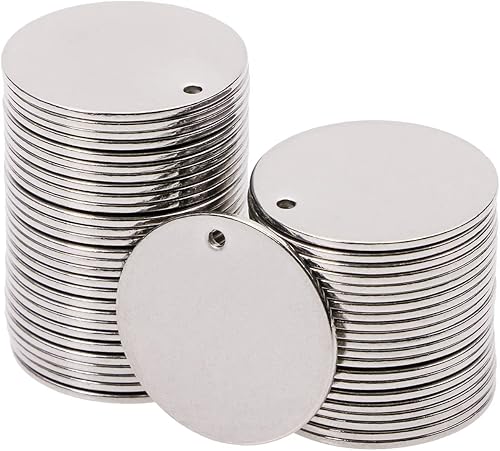 Miniatura 7 de Shapenty Dijes pequeños y redondos de acero inoxidable para estampado en blanco, mini discos para pulseras, aretes, collares, dijes, joyería,