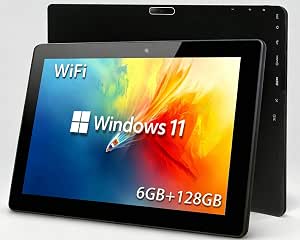 10.1-inch Windows 11 Touchscreen Tablet PC with Intel Celeron Processor, 6GB RAM, 128GB Storage, and Dual-Band WiFi