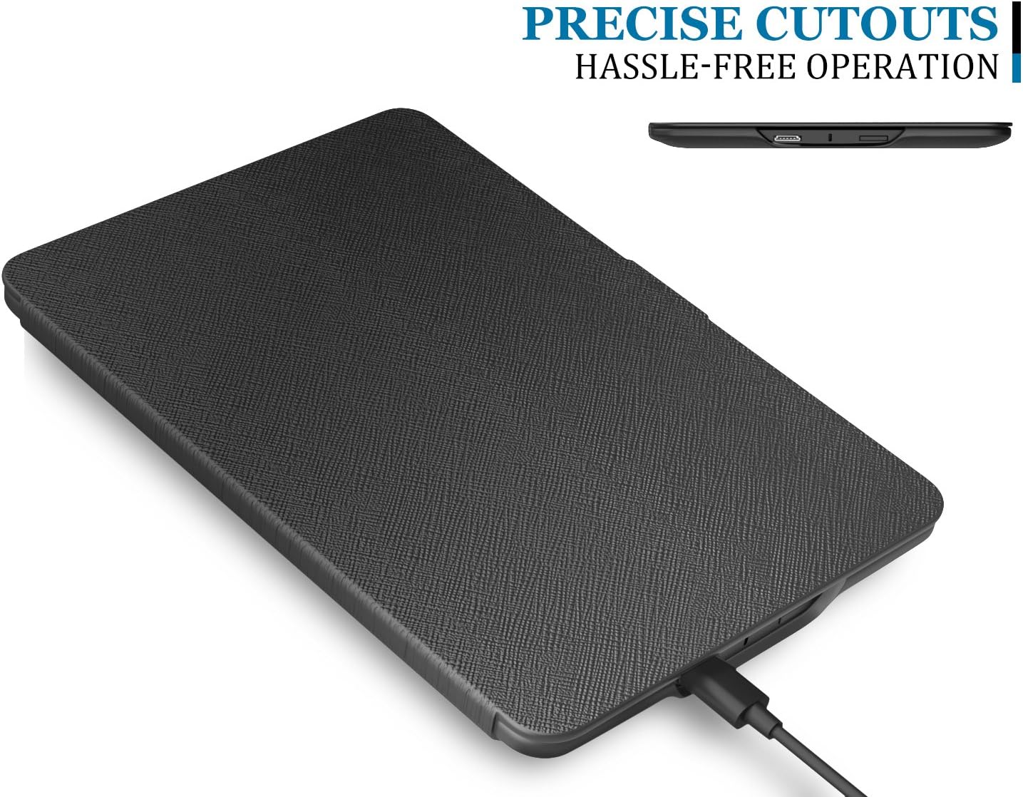 TiMOVO Case Compatible for Kindle Paperwhite - PU Leather Smart Cover with Auto Wake/Sleep Function Fits Paperwhite Versions Prior to 2018 (Will not Fit All-New Paperwhite 10th Gen), Black