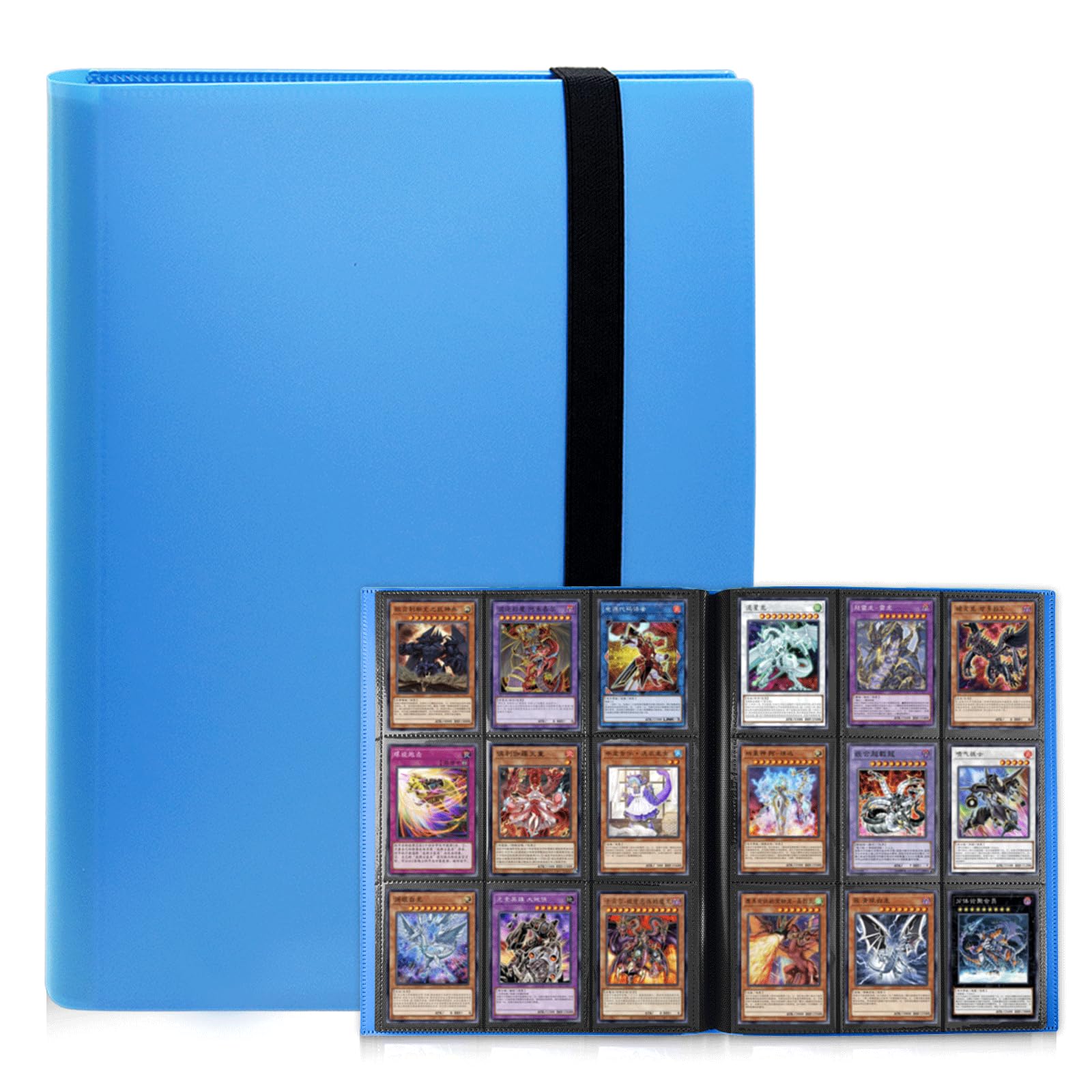 Card Binder 9 Pocket, PP Cover Trading Card Binder for 360 Cards, Sturdy Card Collection Album, Card Holder Folders for MTG, TCG, Game Cards & Sports Cards (Blue, 360 Pockets)