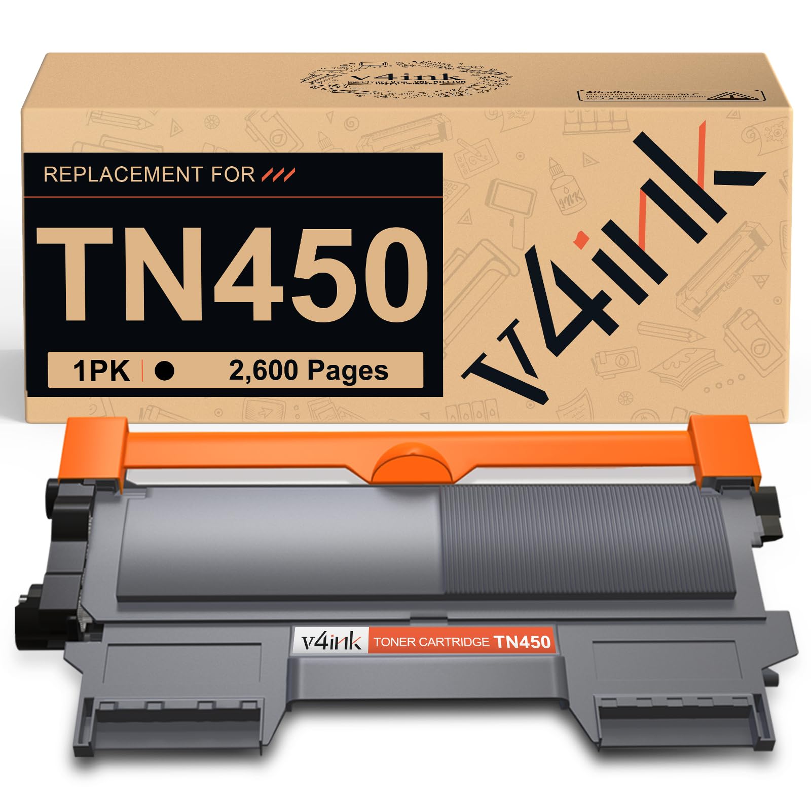 Photo 1 of v4ink TN450 TN420 Toner Cartridge 1-Pack High Yield Black Replacement