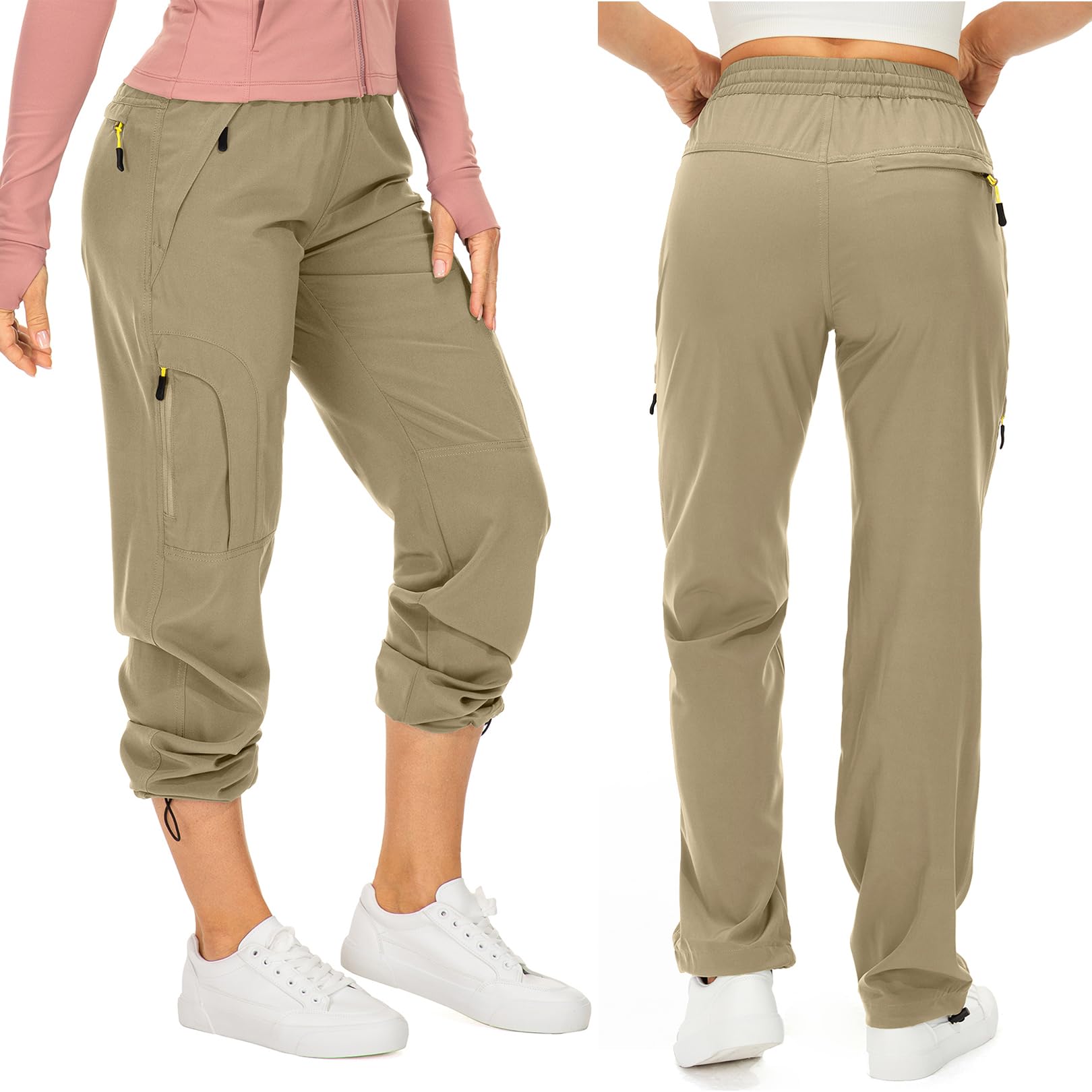 yeyity Pantaloni da trekking da donna, leggeri ad asciugatura rapida, traspiranti, cargo con protezione UV, da jogging