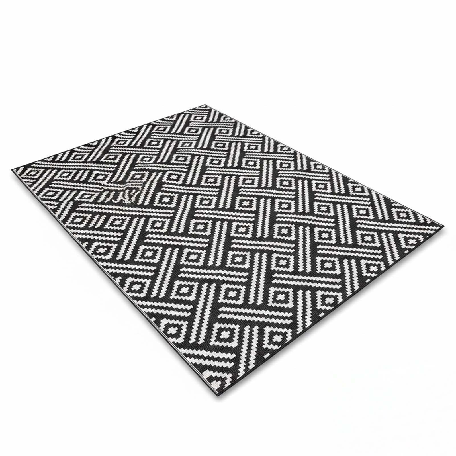 Tapis de terrasse géométrique haut de gamme pour aménagement de véranda
