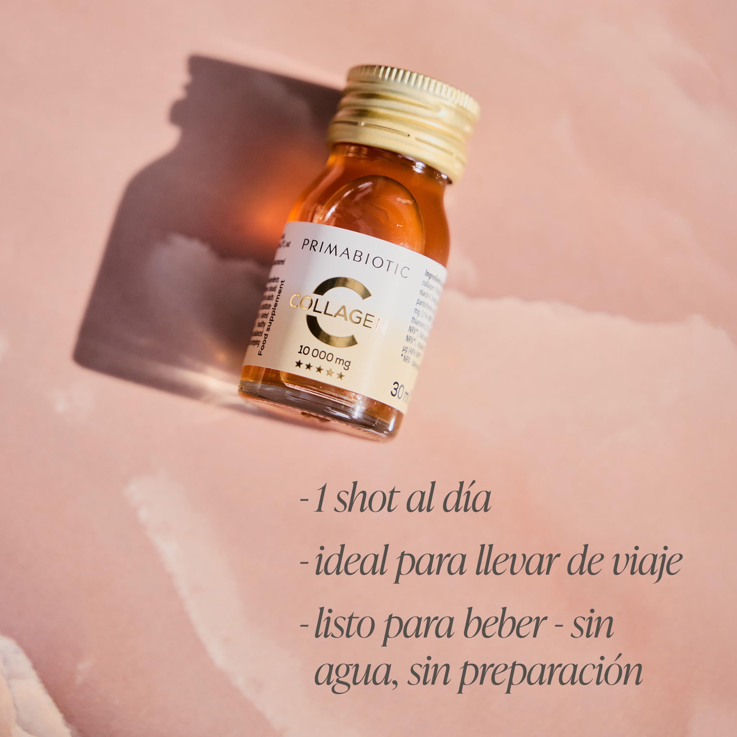 Colágeno Bebible – Primabiotic Collagen 10 000 mg | 30 Botellitas de 30 ml (900 ml) | Complemento Alimenticio Bebible para el Cuidado de la Piel | Apoyo para Piel, Cabello y Articulaciones